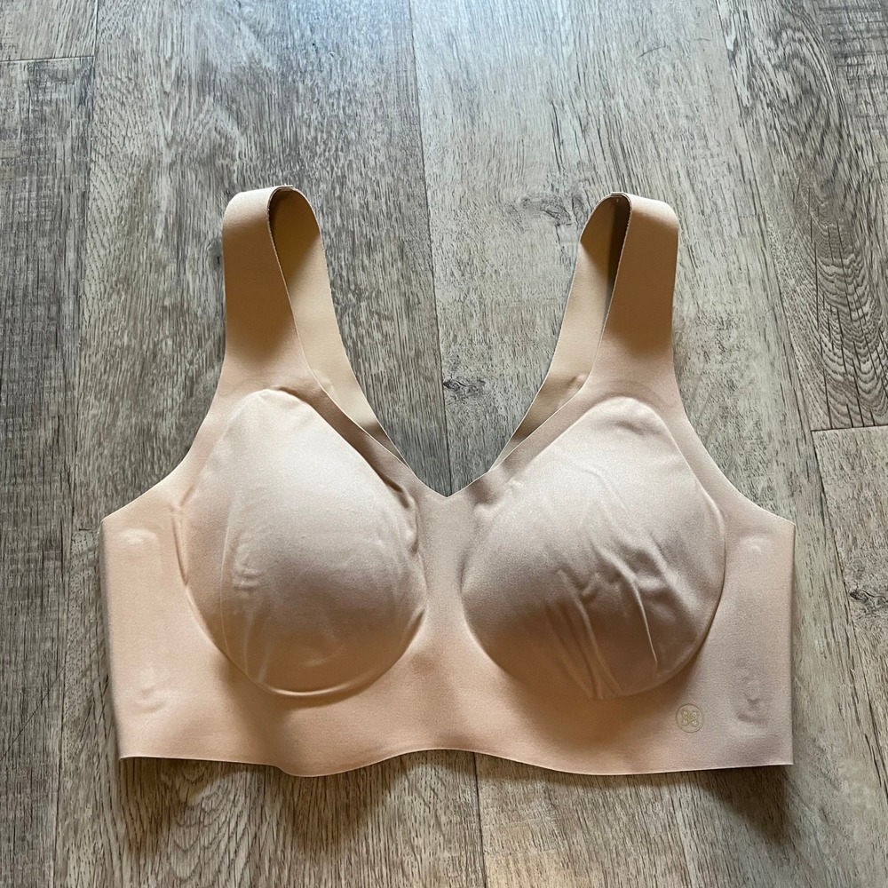 HONEYLOVE XL 38D/DD Wireless Bra Nude Beige Seamless Microfiber